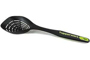TUPPERWARE Griffbereit Schaumlöffel Tief schwarz-gelb Abtropflöffel Löffelsieb