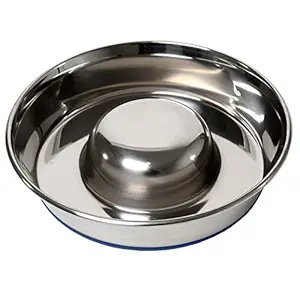 OurPets DuraPet Slow Feed Premium Stainless Steel Dog Bowl