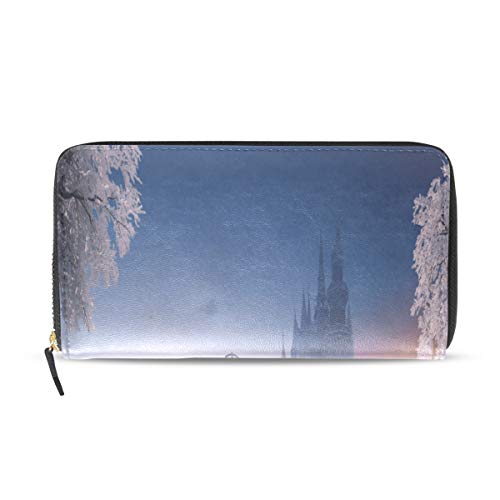 Preisvergleich Produktbild Fantasie Schloss Winter Nacht Lange Passport Clutch Geldbörsen Reißverschluss Brieftasche Fall Handtasche Geld Organizer Tasche Kreditkarteninhaber Für Dame Frauen Mädchen Männer Reise Geschenk