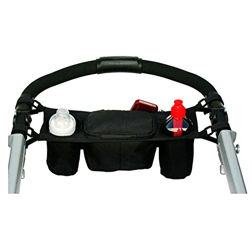 JUNGEN Kinderwagen Organizer Kinderwagen Zubehör Universal schwarz Baby Wickeltasche Kinderwagen Buggy Becherhalter passend für die meisten Kinderwagen