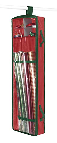 WhitmorGift wrap Organizer, Acrylic coated cotton, red, 43 in x 15 in x 5 in