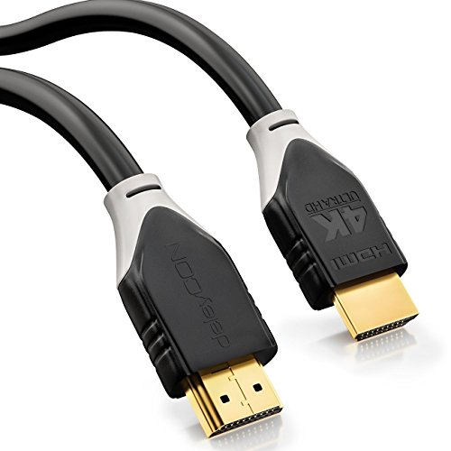 deleyCON 1,5m HDMI Kabel - kompatibel zu HDMI 2.0a/b/1.4a - UHD / 4K / HDR / 3D / 1080p / 2160p / ARC - High Speed mit Ethernet [Schwarz/Grau]