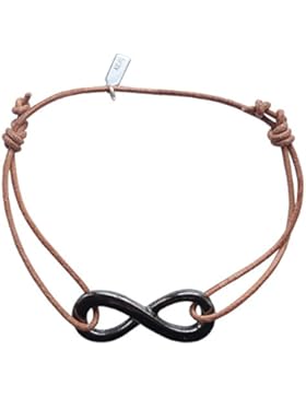 Smila Brav Infinity Unisex-Leder-Armband INFINITY - hellbraun / schwarz - Z86