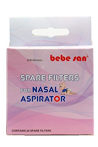 BEBE SAN® 20 FILTRI IGIENICO di Ricambio, UNIVERSALE Ø 12 mm, per Aspiratore Nasale Per Bambini BEBE SAN