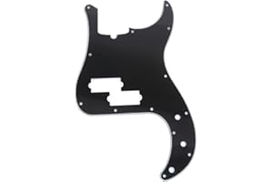 Musiclily Pro 13 Agujeros Estilo Moderno P Bass Pickguard Golpeador para Bajo Precision Bass de Fabricación Americana de 4 Cuerdas,3 capas Negro