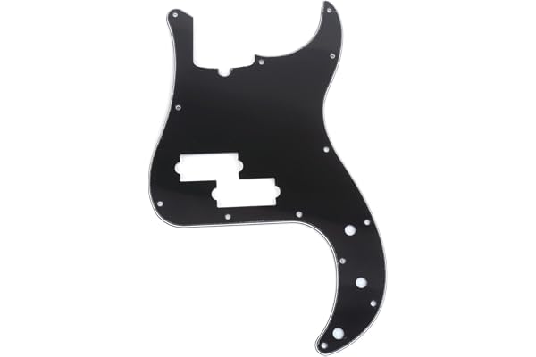 Musiclily Pro Pickguard 13 trous style moderne P Basse pour Precision Basse, 3 plis Noir