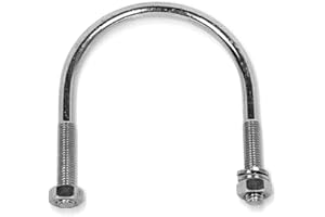 DOJA BARCELONA DOJA INDUSTRIAL | Cavallotto Zincato M6 | 5 Pezzi | Diametro: 20 mm o 1/2" | Acciaio Zincato | U bolt | Bullone a U | Impiego: Morsetti per Tubi, Staffa Palo Parabola, Staffa Antenna