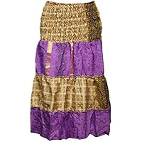 Womens 2 in 1 Printed Skirt Dress Pink Orange Recycled Silk Strapless Dresses XS