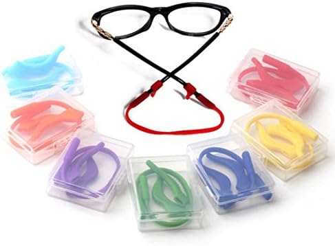 douperLtd Anti-slip Eyeglass Strap &amp; Ear Lock Hook Kit for Kids Soft Silica Gel Material Random Color Pack of 4