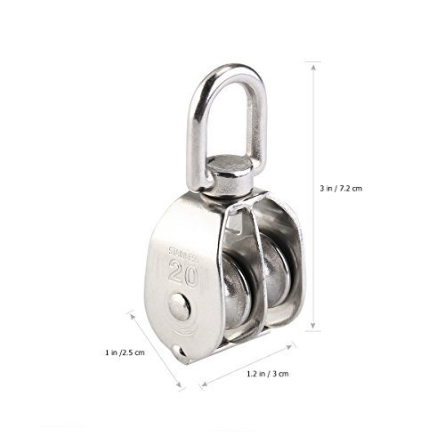 WINOMO 2st doppelten Flaschenzug Seilrolle Edelstahl 304 doppelte Riemenscheibe Wirbelblock - 4