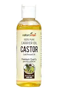 Naturoman 100% Pure Natural Cold pressed Castor Carrier Oil for Hair - (200 ML)