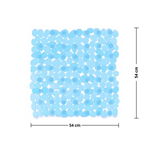 casa pura® Wanneneinlage Bubble | Bubble-Optik | blau-transparent | schadstoffgeprüft | als Badewanneneinlage und Duschmatte erhältlich | 3 Größen | quadratisch (54×54 cm) - 2
