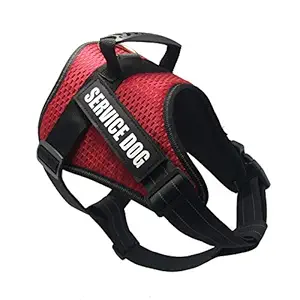 Goofy Tails Webbed Reflective Soft Breathable Mesh Dog Harness | Choke-Free Double Padded Vest with Adjustable Neck and Chest (XL (Neck:63-87 cm | Chest: 80-112 cm), Red)