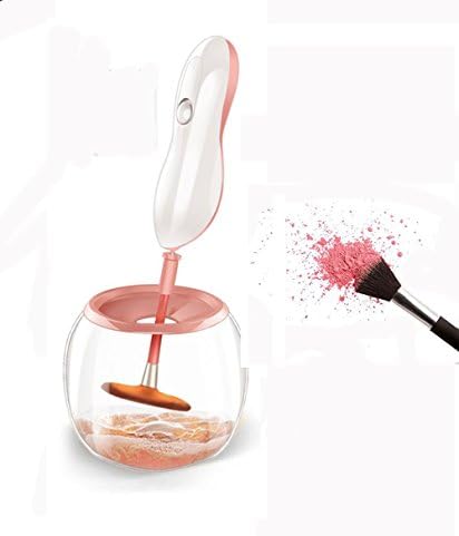 Makeup Brush Cleaner, Makeup Brush Cleaner and Dryer Machine with 360 Rotation for Deep Thorough Cleaning with 8 Rubber Collar by JINBAOFANG