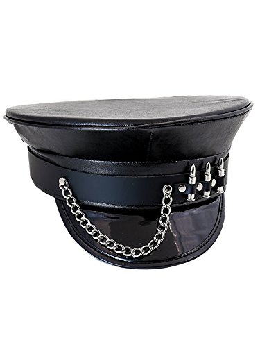 Price comparison product image Generic Leather Bullet Chain Police Hat Black