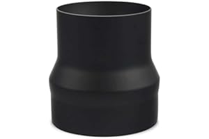 ENERGIEWERK OST GMBH EWO Ofenrohr Erweiterung 150 auf 180 (Schwarz) – Rauchrohr Vergrößerung 2 Stahlblech – Adapter für Kaminöfen mit Senothem-Beschichtung – ruß-, frost- & tauwechselbeständig