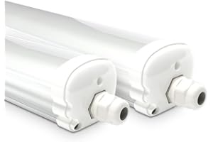 HOFTRONIC - 2x LED Armatur 150 cm - 48 Watt 5760 Lumen - 6500K Dagsljusvit - Länkbar - IP65 vattentät - IK07 - Lysarmatur Lysrör - Rör lampa