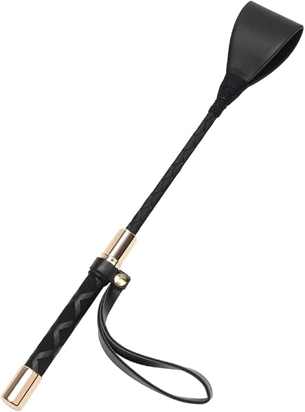 Ieron Fusta para Caballo Negra de 30 cm con Mango de Gel Antideslizante - 1