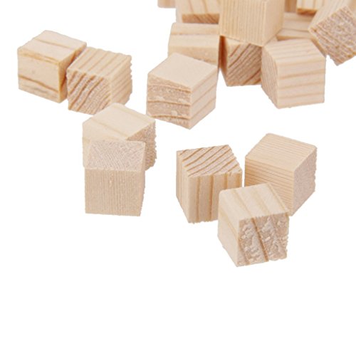 50Pcs Holz Basteln Holzwürfel Spielsteine Bastelmaterial Holz Quadrat Würfel - 4