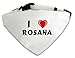 Produktbild Personalisierter Weißer Hundschal mit Aufschrift Ich liebe Rosana (Vorname/Zuname/Spitzname)