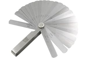 Treki 32 Klingen Fühlerlehre Dickenmesser 0.02-1.0 MM Edelstahl Fühlerlehre Ventilspiel, Metric Imperial Füller Blattlehre, Gerade Abstandslehre, Gap Gauge für Präzisen Messung Gap Dicke Spaltbreite