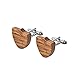 Produktbild Jancery Wooden Cufflinks Men and Women Environmental Protection Cufflinks for Wedding Banquet Business One Set(zwei Manschettenknöpfe,eine Krawattenklammer)