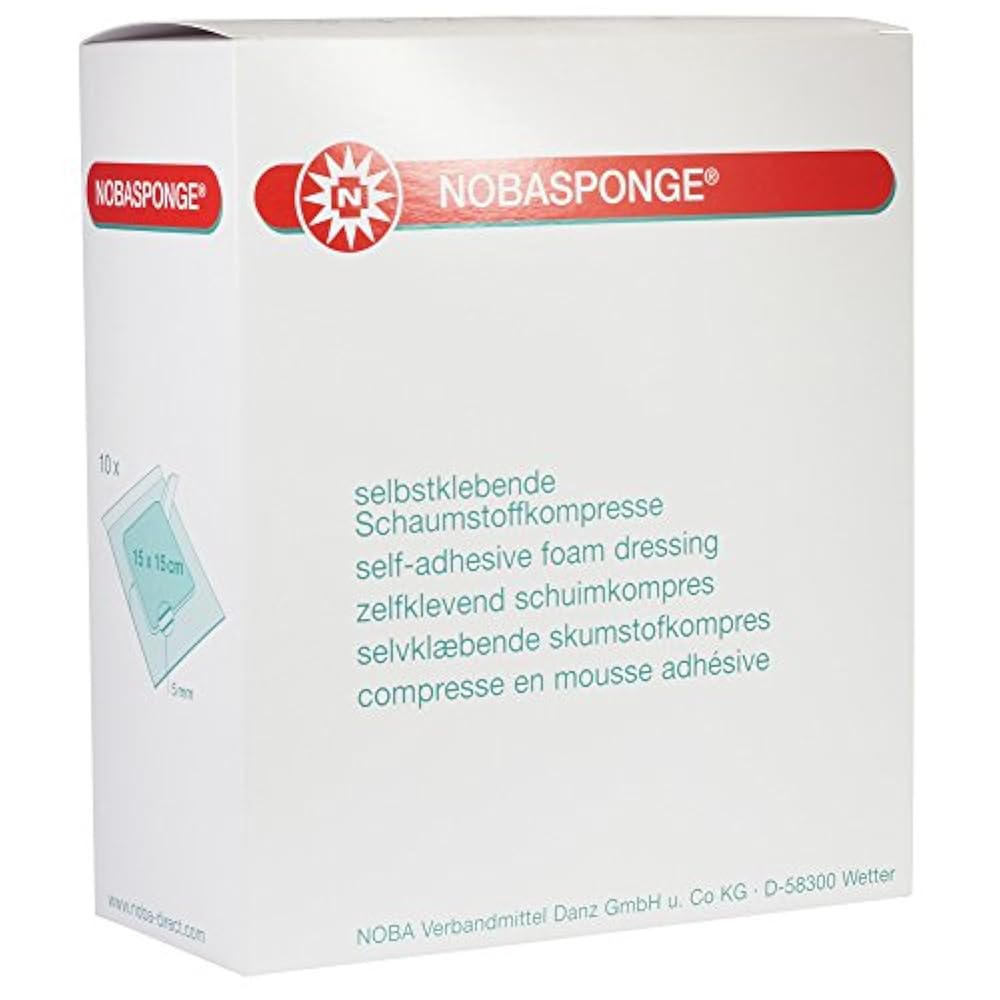 10 x NOBASPONGE ® selbstklebene Schaumstoffkompresse, Größen:15 x 15 cm