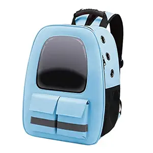 Aswadh Cat Carrier Backpack Transparent Airline Approved for Outdoor Travel Blue