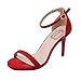Produktbild Schaftsandaletten Damen Sandalen Riemchensandalen High Heels Sandalen Partyschuhe Sandalen Outdoor Sommerschuhe Badesandalen Sandaletten Strandschuhe Sandaletten Offene Schuhe LMMVP (36, Rot)