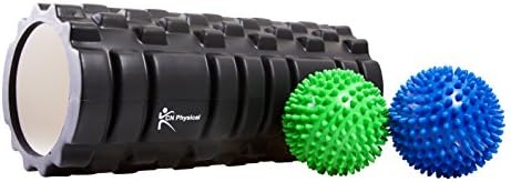 Foam Roller-2 x 9cm Spikey Massage Balls &amp; FREE Carry Bag-Reduced Price - Premium Trigger Point Roller.- Great for Muscles &amp; Physical Therapy - 1 Year Warranty.- Special Holiday Price
