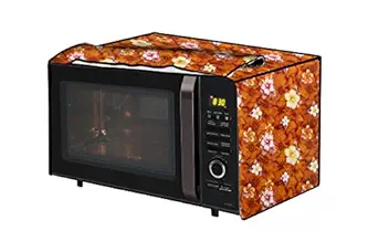 The Furnishing Tree Microwave Oven Cover for Borosil Prima 19 Liter 1300 Watt Convection Oven Toaster Griller (OTG) Floral Pattern Orange