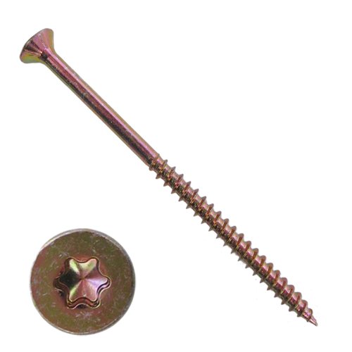 Preisvergleich Produktbild 200 Spanplattenschrauben 4,5x80 Senkkopf Fräsrippen TX20 gelb verzinkt