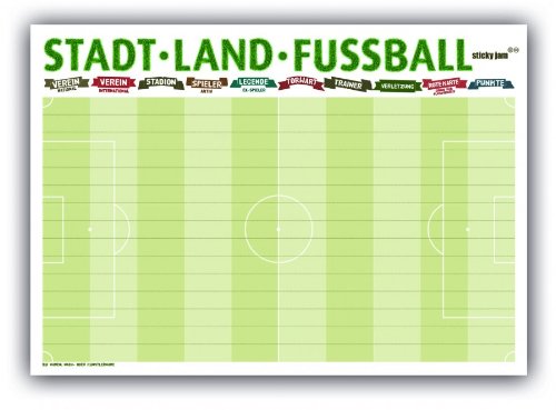 Preisvergleich Produktbild Sticky Jam Tischsets Stadt Land Fußball