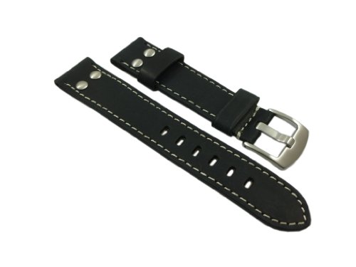 18mm KALBSLEDER UHRENARMBAND IM VINTAGE-LOOK MIT NIETEN SCHWARZ SILBERFARBENDE DORNSCHLIEE INKL. MYLEDERSHOP MONTAGEANLEITUNG 18mm KALBSLEDER UHRENARMBAND IM VINTAGE-LOOK MIT NIETEN SCHWARZ SILBERFARBENDE DORNSCHLIEE INKL. MYLEDERSHOP MONTAGEANLEITUNG