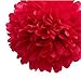 Produktbild ANKKO 10 Stück Seidenpapier Ball Pom-Pom Papierblumen Hochzeit Party Dekoration, Rot