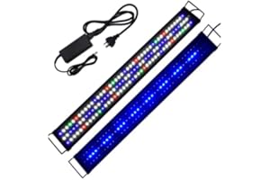 LANTUS LED Eclairage Aquarium, Spectre Complet Éclairage Réglable pour Aquarium, Rampe LED Étanche avec supports extensibles pour Aquarium d'eau Douce 90-110 cm