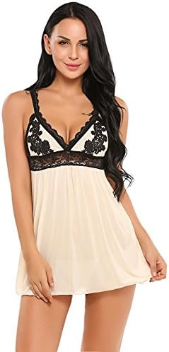 Adomes Women Sexy chemise lingerie Sleeveless Nightwear Embroidered Cups Sleepwear with G-String