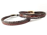  YOU ♥ ME Partnerarmbänder LEDER Art. 216 braun, Personalisiertes Armband, Armband mit Gravur, Weihnachtsgeschenk, Valentinsgeschenk