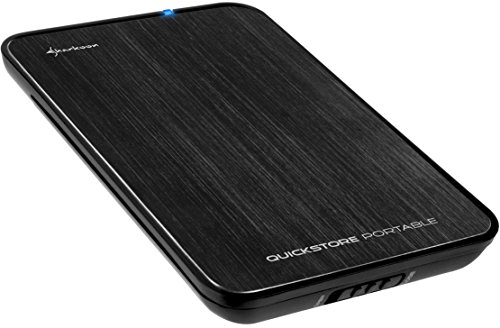 Sharkoon Quickstore Portable USB 3.0 Gehäuse für 2,5 Zoll (6,4cm) SATA Festplatte inkl. Backup Funktion schwarz