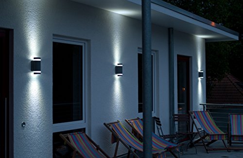 Eco Light Moderne Außenwandleuchte Focus Up- und Downlight, Fassung GU10, IP44 6040 GR - 6