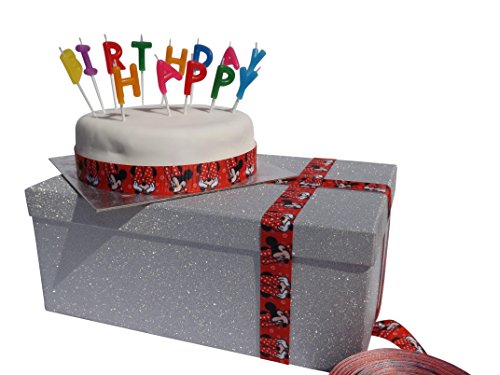 Pimp My Shoes Dekoband, Ripsband, Motiv: Minnie Mouse, 2 m x 22 mm, Rot, ideal für Geschenke - 3