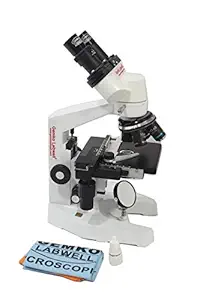 Gemkolabwell Metal White 1500X Magnification Coaxial Stage Binocular Microscope with Black Objectives 100X Oil X Y Stage