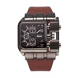 Mechanische Uhren HP3364 Herren Quarzuhr/Persönlichkeit Mode Trend Multifunktions/Seiko Uhr/Multi-Time Zone/großes Zifferblatt/Lederband