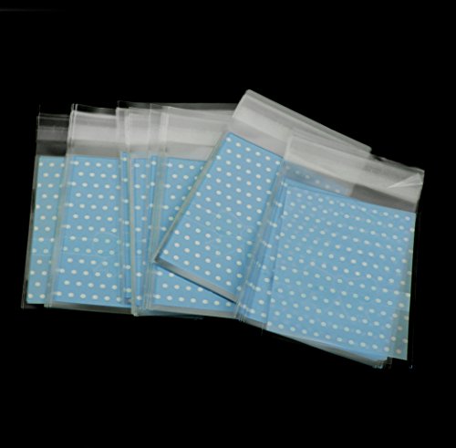 Generic 100pcs Transparent Klein Plastiktütchen Geschenkverpackung Beutel Tasche Weihnachten für Cookie Kekse Snack Süßigkeiten Geschenk Blau - 7