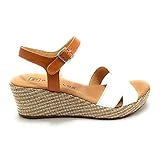 sandalias pitillos rojas  Sandalia PITILLOS CUÑA Rafia 5 CMTS. 36 Blanco