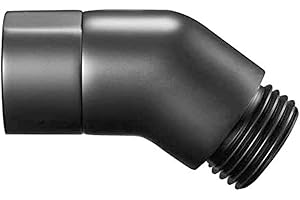 DAZZLEEX Adaptateur coudé pour pommeau de douche à main G1/2 coude pour douche d'angle noir filetage femelle et filetage mâle Adaptateur de bras de douche 135°