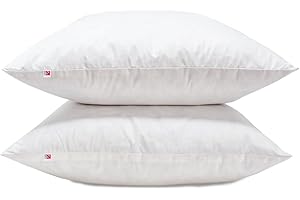 UK Care Direct Duck Feather Cushion Pads 60cm X 60cm (24” X 24”) Insert with 100% Cotton Cover – Hypoallergenic | Ethically Sourced Duck Feather Filling | Handmade in the UK | Pack of 2