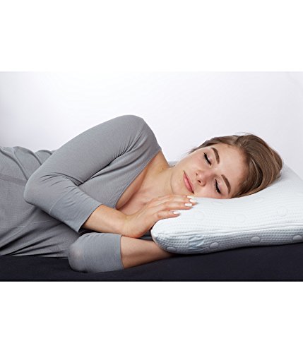 Seitenschläferkissen GIANFAR | orthopädisches & ergonomisches Nackenstützkissen | Viscoelastischer Schaum | Thermo Gesundheitskissen | Perfektes Visco Kopfkissen / 55 x 40 x 12/10 cm - 5