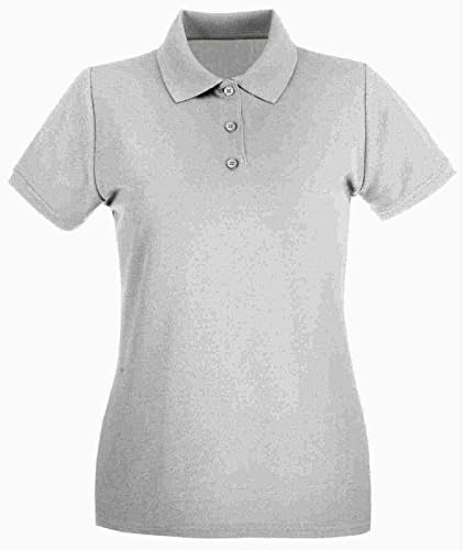 Ladies Classic Pique Polo Shirt Heather Grey 22
