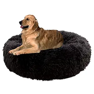 Dog Calming Bed, Donut Cuddler Round Dog Bed Ultra Soft Washable Dog and Cat Cushion Bed (3XL(43.3